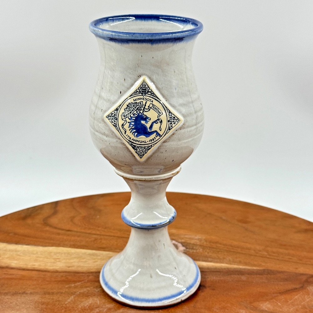 VTG Minnesota Renaissance Festival 1987 Goblet Chalice DENEEN POTTERY Excellent